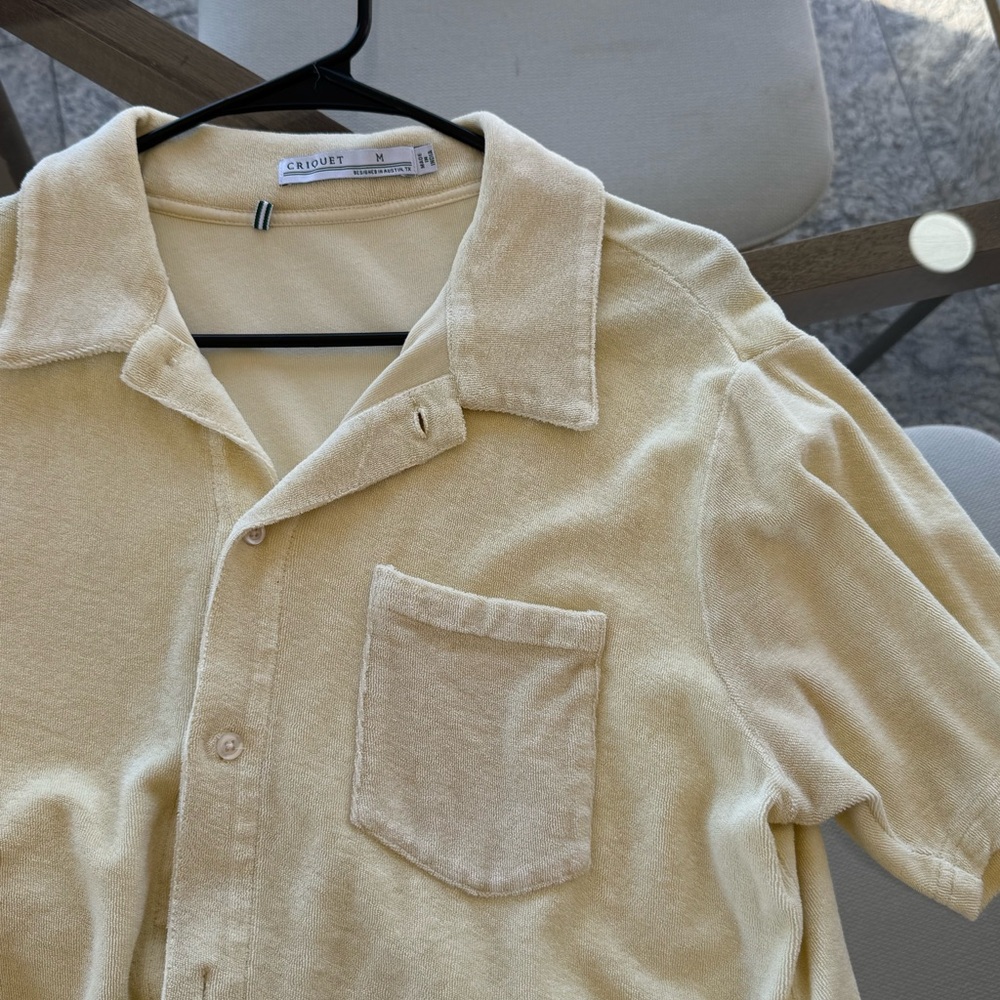 Criquet Men's Yellow Cream Shirt - Medium